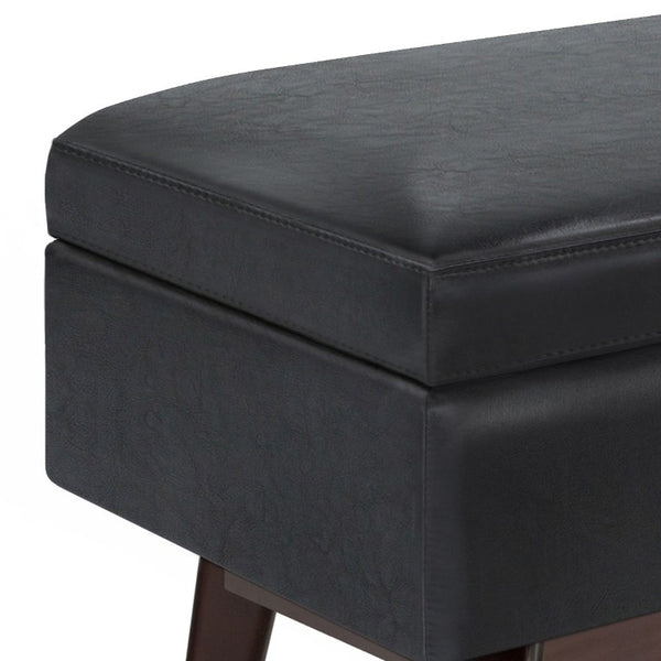 48 Inch Faux Leather Storage Ottoman Tufted Footrest Bench for Living Room Decor