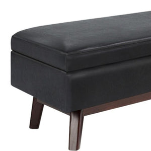 48 Inch Faux Leather Storage Ottoman Tufted Footrest Bench for Living Room Decor
