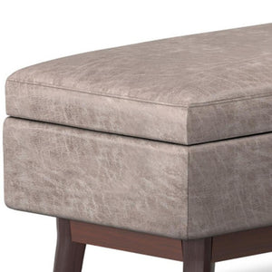48 Inch Faux Leather Storage Ottoman Tufted Footrest Bench for Living Room Decor