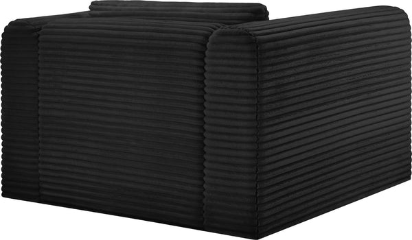 Meridian Furniture Shaggy Corduroy Accent Chair with Plush Foam Seating and Modular Design for Living Room Decor Black 641Black-Chair