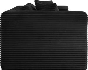 Meridian Furniture Shaggy Corduroy Modular Sofa Plush Performance Fabric Stain Resistant Living Room Seating Black 78 inches 641Black-S78