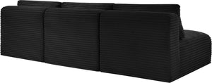 Meridian Furniture Shaggy Armless Modular Sectional Sofa in Wide Wale Corduroy Performance Fabric Living Room Black 93 inches 641Black-S93