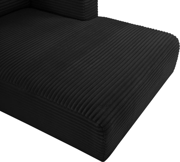 Meridian Furniture Shaggy Five Piece Modular Sectional Wide Wale Corduroy Performance Fabric Loft Lounge 641Black-Sec5F