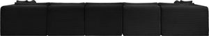 Meridian Furniture Shaggy 7 Piece Modular Sectional in Stain Resistant Corduroy for Spacious Living Rooms 641Black-Sec7A