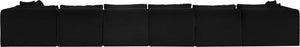 Meridian Furniture Shaggy Seven Piece Modular Sectional in Stain Resistant Black Corduroy Performance Fabric 641Black-Sec7B