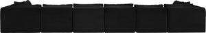 Meridian Furniture Shaggy 8 Piece Modular Sectional Corduroy Upholstered Sofa for Spacious Living Rooms 641Black-Sec8B
