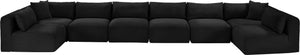 Meridian Furniture Shaggy 8 Piece Modular Sectional Corduroy Upholstered Sofa for Spacious Living Rooms 641Black-Sec8B