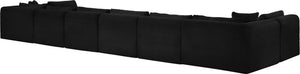 Meridian Furniture Shaggy 8 Piece Modular Sectional Corduroy Upholstered Sofa for Spacious Living Rooms 641Black-Sec8B