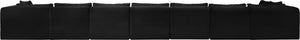 Meridian Furniture Shaggy 8 Piece Modular Sectional Deep Corduroy Performance Fabric Large Living Room Sofa 641Black-Sec8C