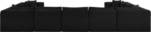 Meridian Furniture Shaggy Nine Piece Modular Sectional Bold Corduroy Performance Fabric Large Living Room 641Black-Sec9B