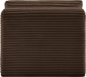 Meridian Furniture Shaggy Corduroy Armless Modular Chair with Plush Foam and Stain Resistant Performance Fabric Brown 641Brown-Armless