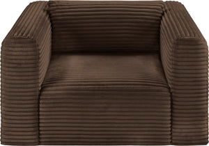 Meridian Furniture Shaggy Corduroy Accent Chair with Plush Foam Seating and Modular Design for Living Room Decor Brown 641Brown-Chair