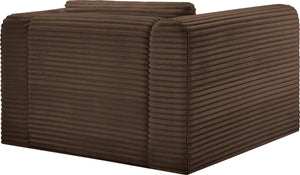 Meridian Furniture Shaggy Corduroy Accent Chair with Plush Foam Seating and Modular Design for Living Room Decor Brown 641Brown-Chair