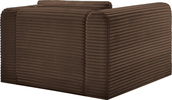 Meridian Furniture Shaggy Corduroy Accent Chair with Plush Foam Seating and Modular Design for Living Room Decor Brown 641Brown-Chair