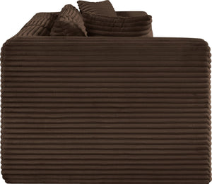 Meridian Furniture Shaggy Corduroy Modular Sofa Plush Performance Fabric Stain Resistant Living Room Seating Brown 109 inches 641Brown-S109