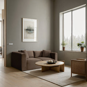 Meridian Furniture Shaggy Corduroy Modular Sofa Plush Performance Fabric Stain Resistant Living Room Seating Brown 78 inches 641Brown-S78