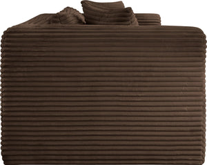 Meridian Furniture Shaggy Corduroy Modular Sofa Plush Performance Fabric Stain Resistant Living Room Seating Brown 78 inches 641Brown-S78