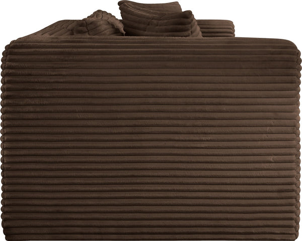Meridian Furniture Shaggy Corduroy Modular Sofa Plush Performance Fabric Stain Resistant Living Room Seating Brown 78 inches 641Brown-S78