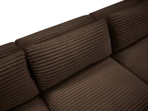 Meridian Furniture Shaggy Five Piece Modular Sectional Wide Wale Corduroy Plush Living Room Sofa 641Brown-Sec5D