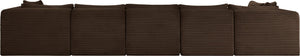 Meridian Furniture Shaggy Six Piece Modular Sectional Corduroy Performance Fabric for Large Living Rooms 641Brown-Sec6C