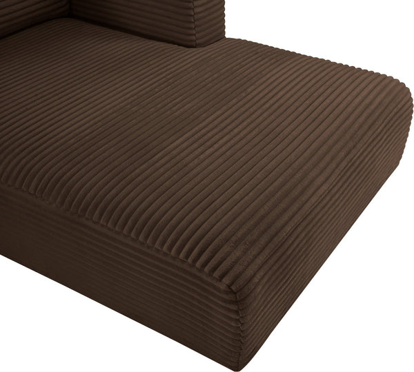 Meridian Furniture Shaggy Six Piece Modular Sectional in Stain Resistant Brown Corduroy for Living Rooms 641Brown-Sec6F
