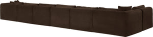 Meridian Furniture Shaggy Brown Corduroy Seven Piece Modular Sectional Plush Performance Fabric Living Room 641Brown-Sec7B