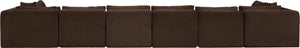 Meridian Furniture Shaggy Eight Piece Modular Sectional Corduroy Performance Fabric Stain Resistant Sofa 641Brown-Sec8B