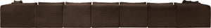 Meridian Furniture Shaggy Brown Corduroy Modular Sectional Stain Resistant Eight Piece Living Room Sofa 641Brown-Sec8C