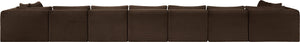 Meridian Furniture Shaggy Nine Piece Modular Sectional in Brown Corduroy Performance Fabric for Living Room 641Brown-Sec9A