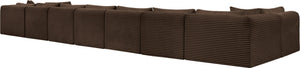 Meridian Furniture Shaggy Nine Piece Modular Sectional in Brown Corduroy Performance Fabric for Living Room 641Brown-Sec9A