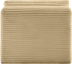 Meridian Furniture Shaggy Corduroy Armless Modular Chair with Plush Foam and Stain Resistant Performance Fabric Camel 641Camel-Armless