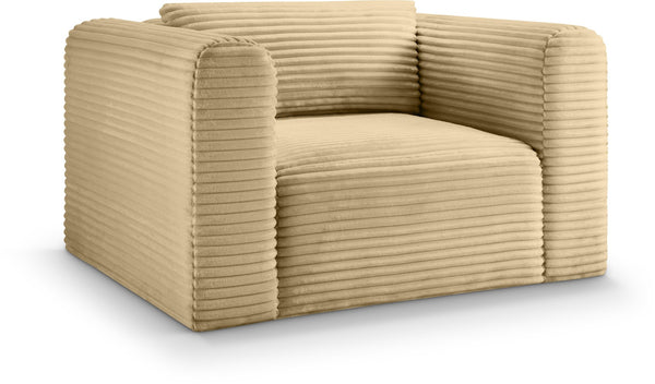 Meridian Furniture Shaggy Corduroy Accent Chair with Plush Foam Seating and Modular Design for Living Room Decor Camel 641Camel-Chair