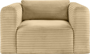 Meridian Furniture Shaggy Corduroy Accent Chair with Plush Foam Seating and Modular Design for Living Room Decor Camel 641Camel-Chair