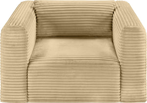 Meridian Furniture Shaggy Corduroy Accent Chair with Plush Foam Seating and Modular Design for Living Room Decor Camel 641Camel-Chair