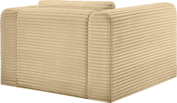 Meridian Furniture Shaggy Corduroy Accent Chair with Plush Foam Seating and Modular Design for Living Room Decor Camel 641Camel-Chair