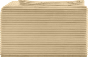 Meridian Furniture Shaggy Corduroy Modular Chaise Lounge Plush Foam Seating for Living Room Sectional Setup Camel 641Camel-Chaise