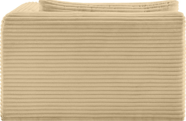 Meridian Furniture Shaggy Corduroy Modular Chaise Lounge Plush Foam Seating for Living Room Sectional Setup Camel 641Camel-Chaise