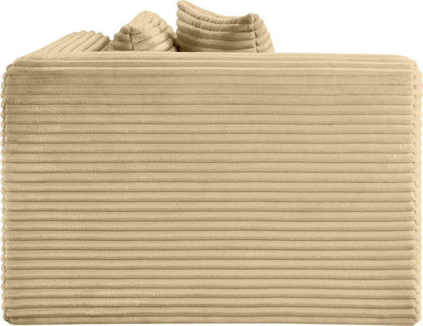 Meridian Furniture Shaggy Corduroy Modular Corner Chair with Plush Foam and Stain Resistant Performance Fabric Camel 641Camel-Corner