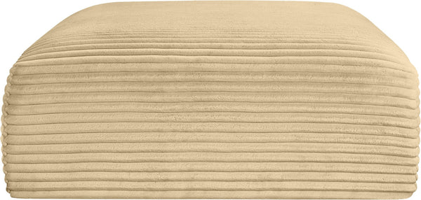 Meridian Furniture Shaggy Corduroy Square Ottoman Plush Modular Linking Design for Living Room Seating Camel 641Camel-Ott