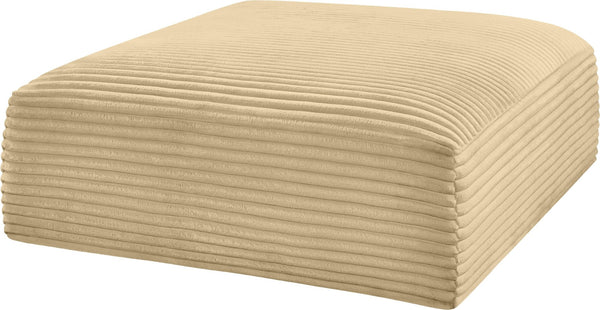 Meridian Furniture Shaggy Corduroy Square Ottoman Plush Modular Linking Design for Living Room Seating Camel 641Camel-Ott