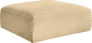Meridian Furniture Shaggy Corduroy Square Ottoman Plush Modular Linking Design for Living Room Seating Camel 641Camel-Ott