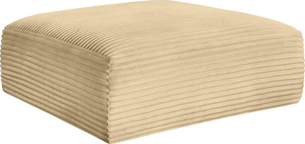 Meridian Furniture Shaggy Corduroy Square Ottoman Plush Modular Linking Design for Living Room Seating Camel 641Camel-Ott