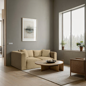 Meridian Furniture Shaggy Corduroy Modular Sofa Plush Performance Fabric Stain Resistant Living Room Seating Camel 78 inches 641Camel-S78