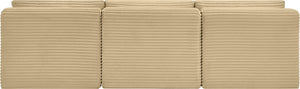 Meridian Furniture Shaggy Armless Modular Sectional Sofa in Wide Wale Corduroy Performance Fabric Living Room Camel 93 inches 641Camel-S93