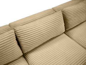 Meridian Furniture Shaggy Camel Corduroy Modular Sectional Plush Performance Fabric Flexible Seating 641Camel-Sec3A