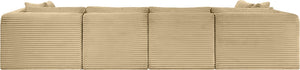 Meridian Furniture Shaggy Six Piece Modular Sectional in Camel Corduroy Performance Upholstery 641Camel-Sec6B