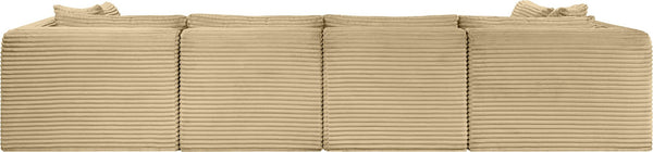 Meridian Furniture Shaggy Six Piece Modular Sectional in Camel Corduroy Performance Upholstery 641Camel-Sec6B