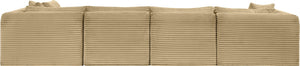 Meridian Furniture Shaggy Six Piece Modular Sectional Plush Corduroy Performance Fabric Casual Living Room 641Camel-Sec6D