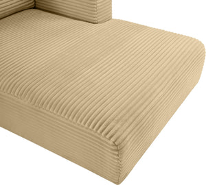 Meridian Furniture Shaggy Six Piece Modular Sectional Wide-wale Corduroy Performance Fabric Living Room 641Camel-Sec6F
