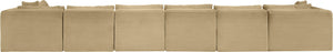 Meridian Furniture Shaggy Seven Piece Modular Sectional in Corduroy Performance Fabric for Living Rooms 641Camel-Sec7B